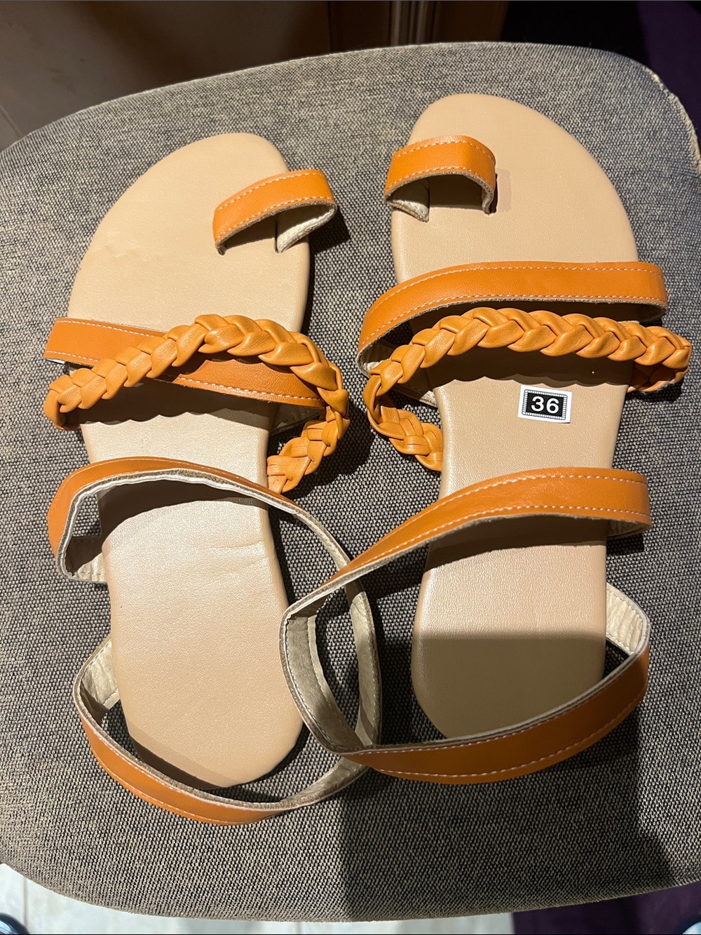 Women’s Braided Strap Sandals in Tan